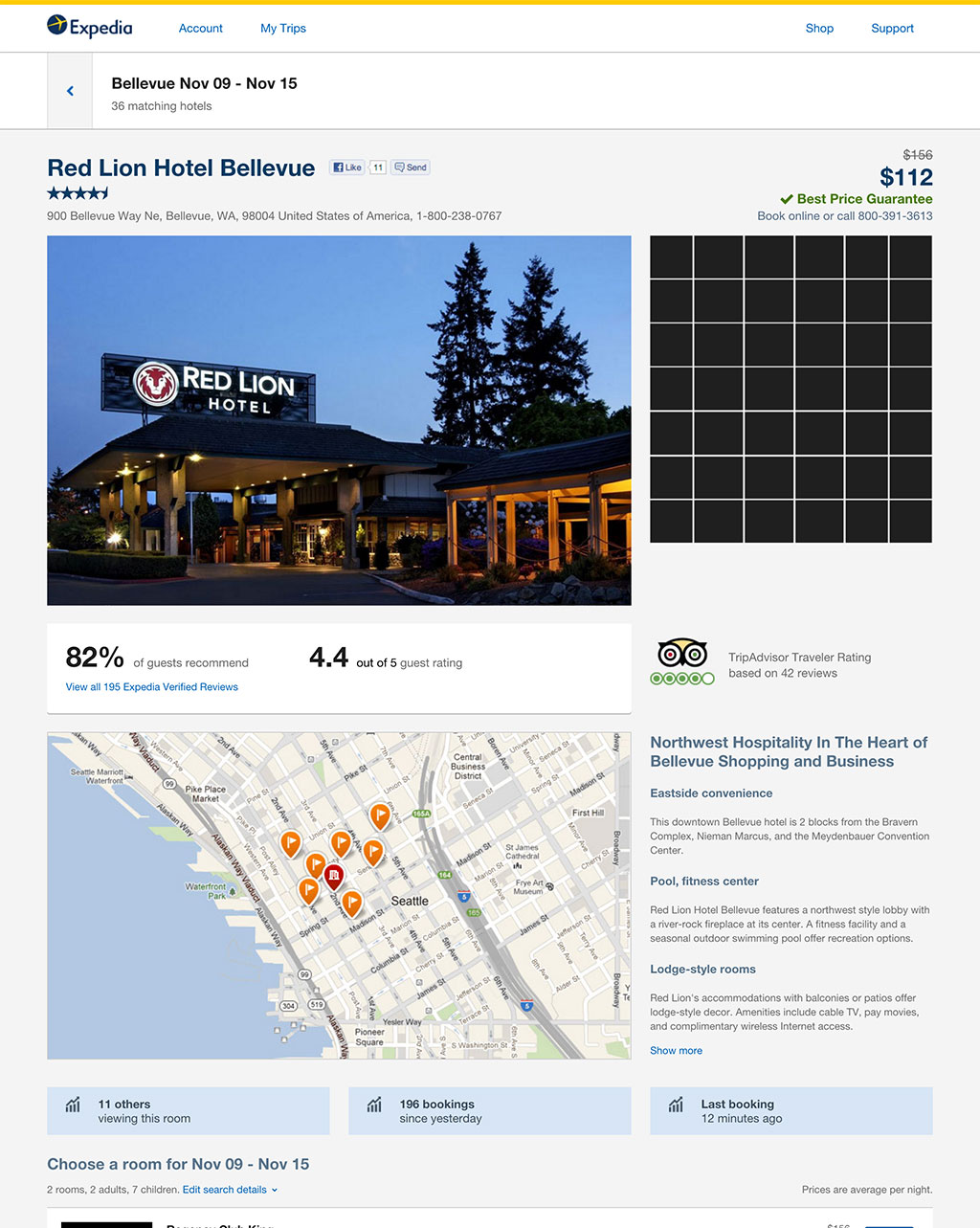 expedia hotel info page